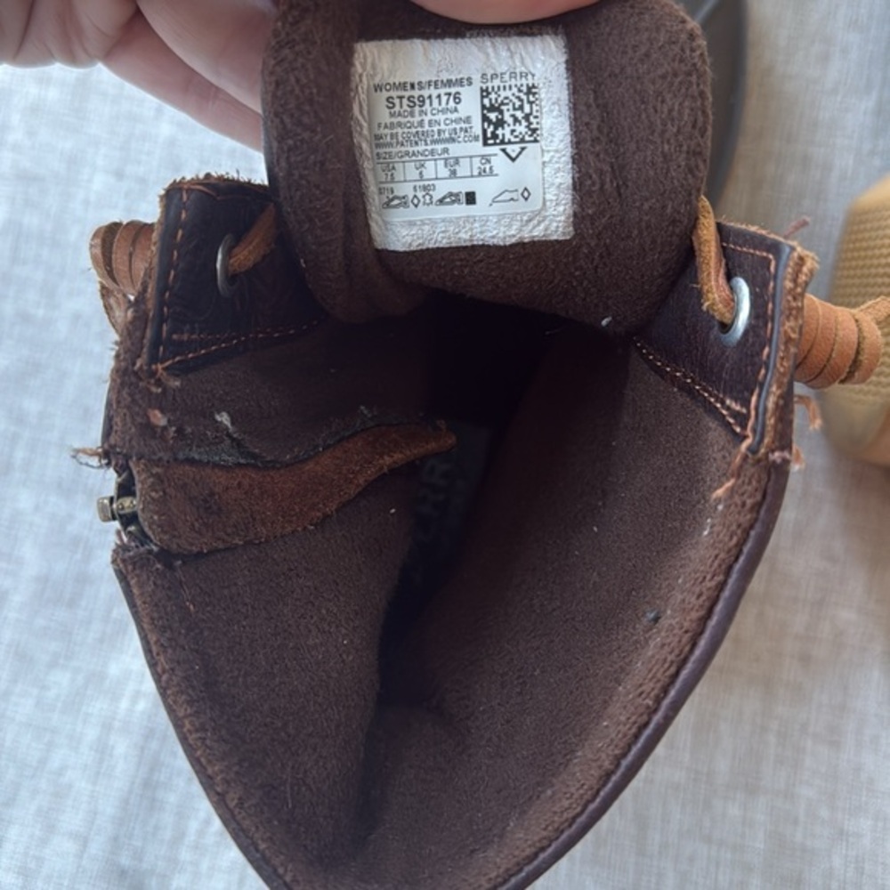 Sperry Saltwater Leather Rubber Waterproof Water Resistant Snow Rain Women’s 7.5 - Picture 7 of 11